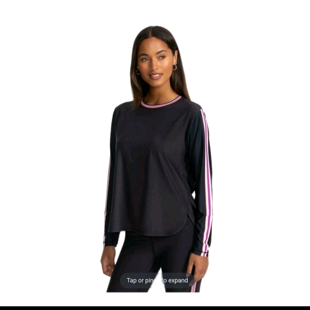 Johnny Was Bee Active Oversize‎ Crop Long Sleeve Tee